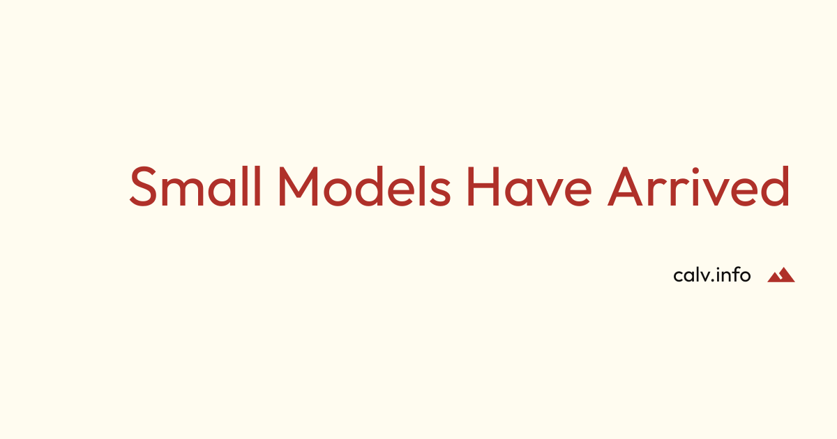 Small Models Have Arrived: The End of Massive AI?